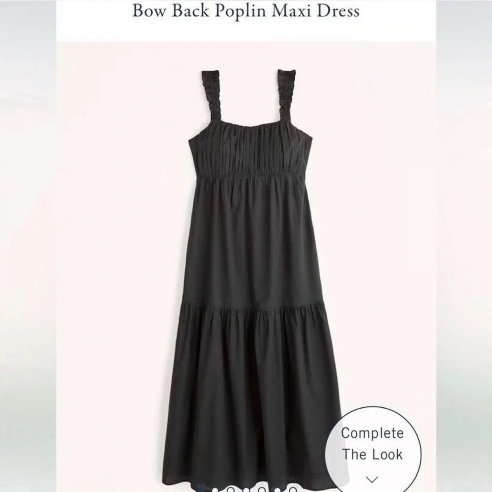 Abercrombie & Fitch Bow Back Poplin Maxi Dress